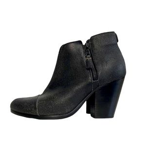 Rag & Bone Asphalt Suede Booties Women's Size 38.5 8.5 Margot Black
